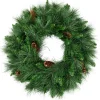 White Valley Pine with Pine Cones Artificial Christmas Wreath - 24" - Unlit Unlit