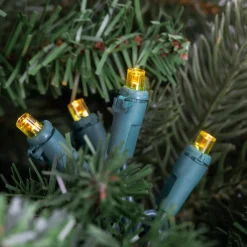 New Wide Angle LED Christmas Lights - Yellow - 33' Green Wire - 100 ct Led