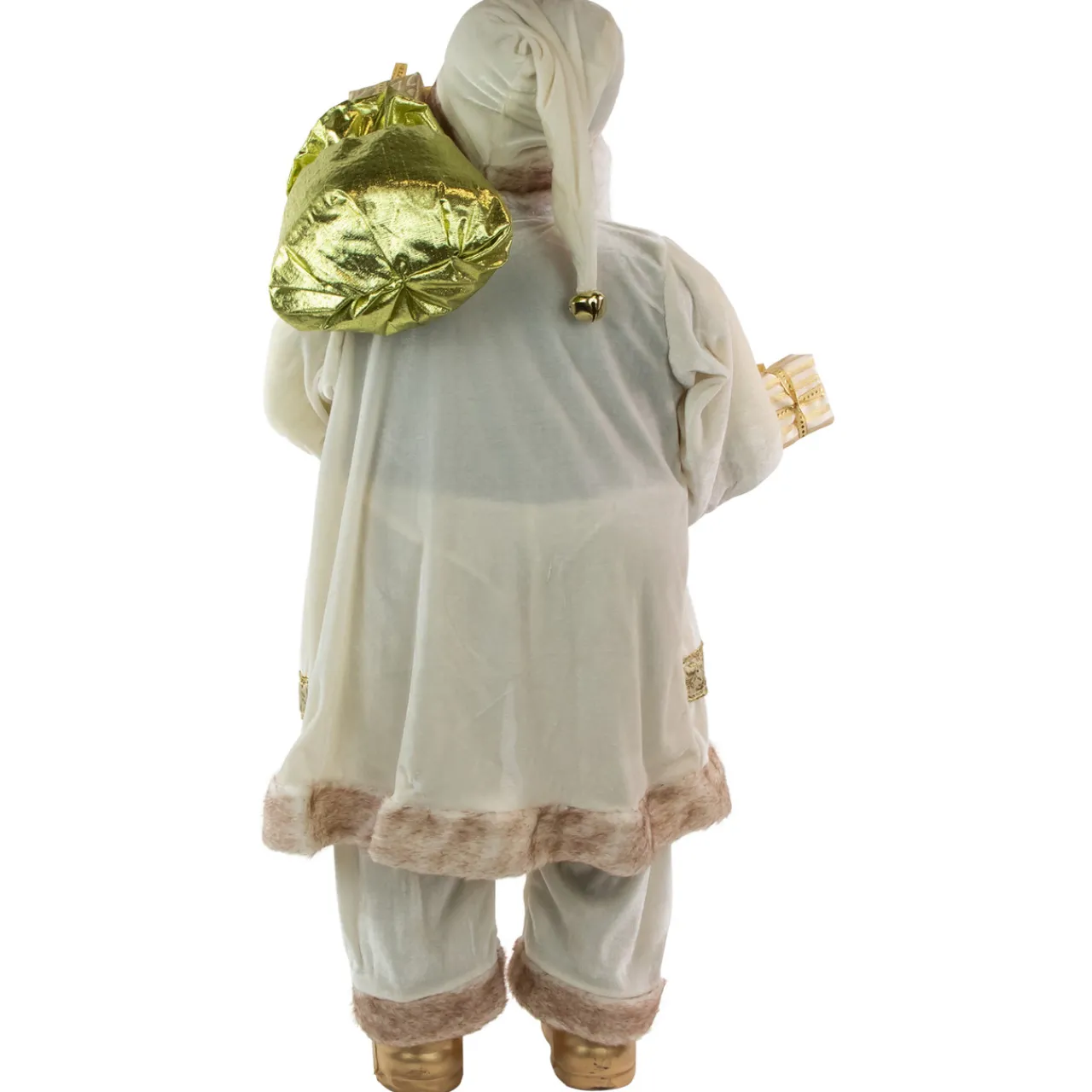 Best Winter Santa Claus with Gift Bag Christmas Figure - 36" - White and Cream Santa Claus