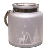 Clearance Winter Scene Matte Pillar Candle Holder Christmas Lantern - 8" Lanterns
