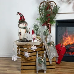 Online Winter Skiing Snowmen Christmas Figures - 15" - Set of 2 Snowmen