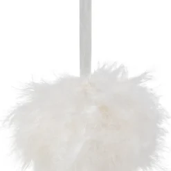 New Wispy Feather Christmas Ball Ornament - 6