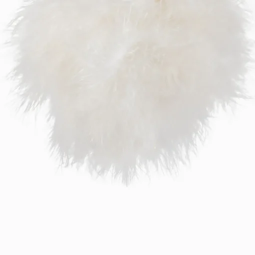 New Wispy Feather Christmas Ball Ornament - 6" - White Glass|Ball Ornaments