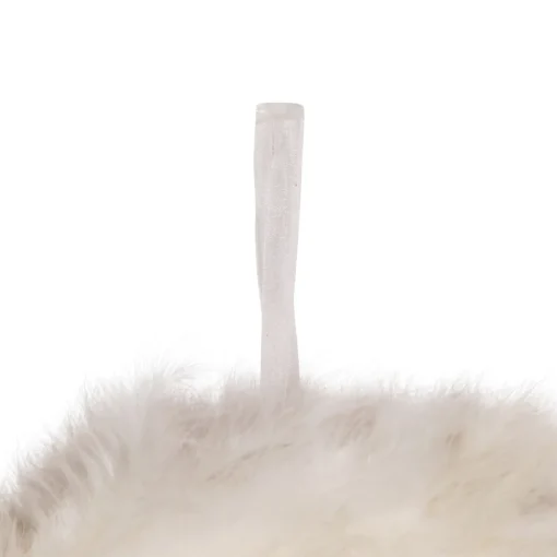 New Wispy Feather Christmas Wreath - 14.5" - Unlit - Winter White Pre Decorated