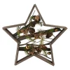 Wood Framed Star with Mixed Branches and Bells Table or Wall Decoration - 15.25" Door