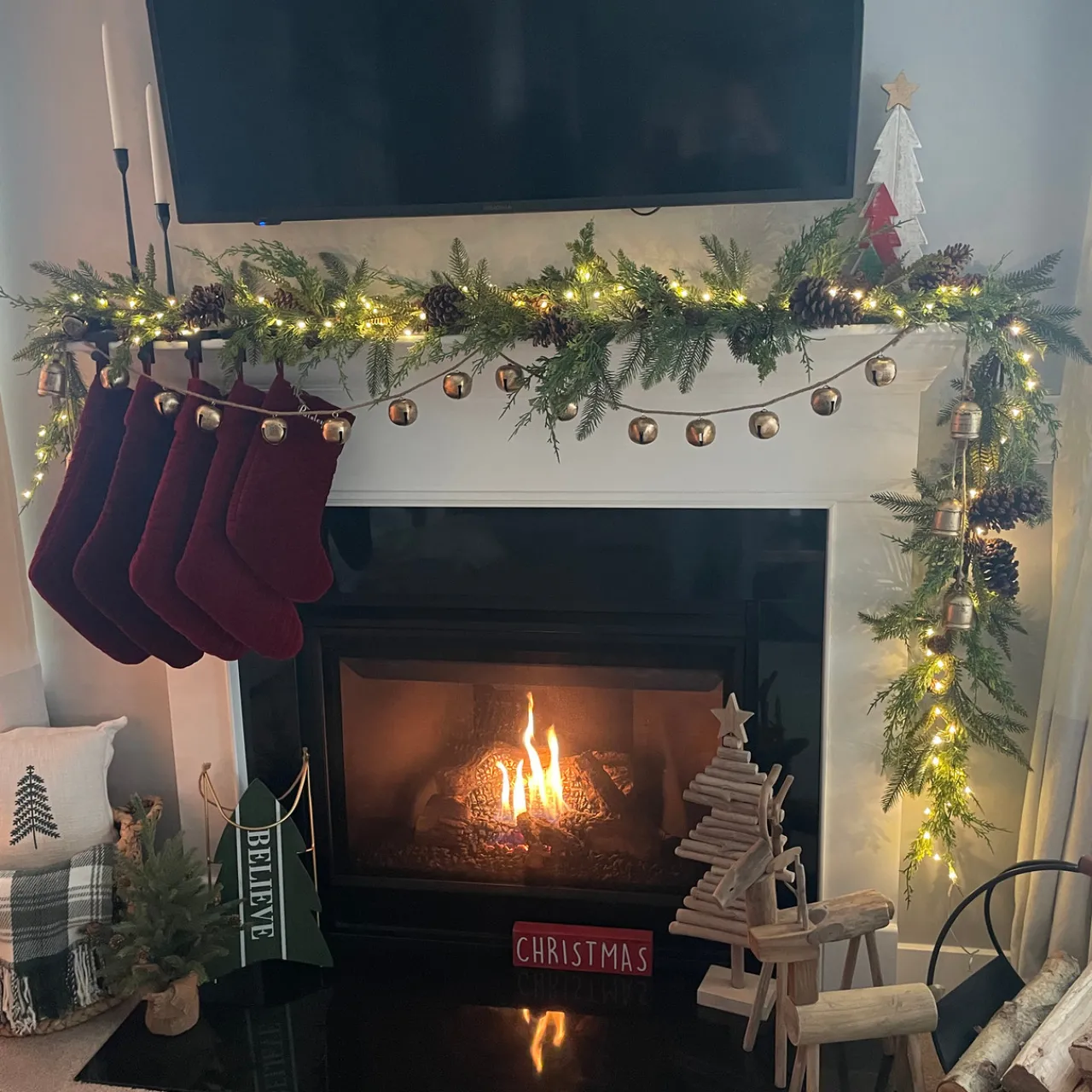 Best Wooden "Believe" Christmas Snow Sled Decoration - 18.25" - Green Sleighs