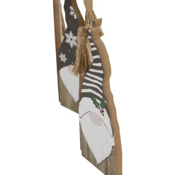 Clearance Wooden Gnomes Hinged Christmas Decoration - 10.75