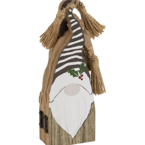 Clearance Wooden Gnomes Hinged Christmas Decoration - 10.75" Gnomes
