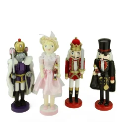 Wooden Nutcracker Suite Ballet Christmas Decorations - Set of 4 Nutcrackers