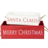 Hot Wooden Organizer Christmas Boxes - 16" - Red and White - Set of 2 Wall