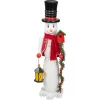 Wooden Snowman Christmas Nutcracker - 18" - White and Red Nutcrackers