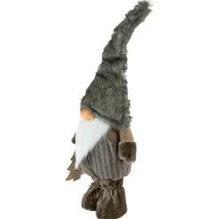 Woodland Gnome Holding a Wooden Tree Christmas Figurine - 33