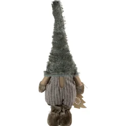 Woodland Gnome Holding a Wooden Tree Christmas Figurine - 33