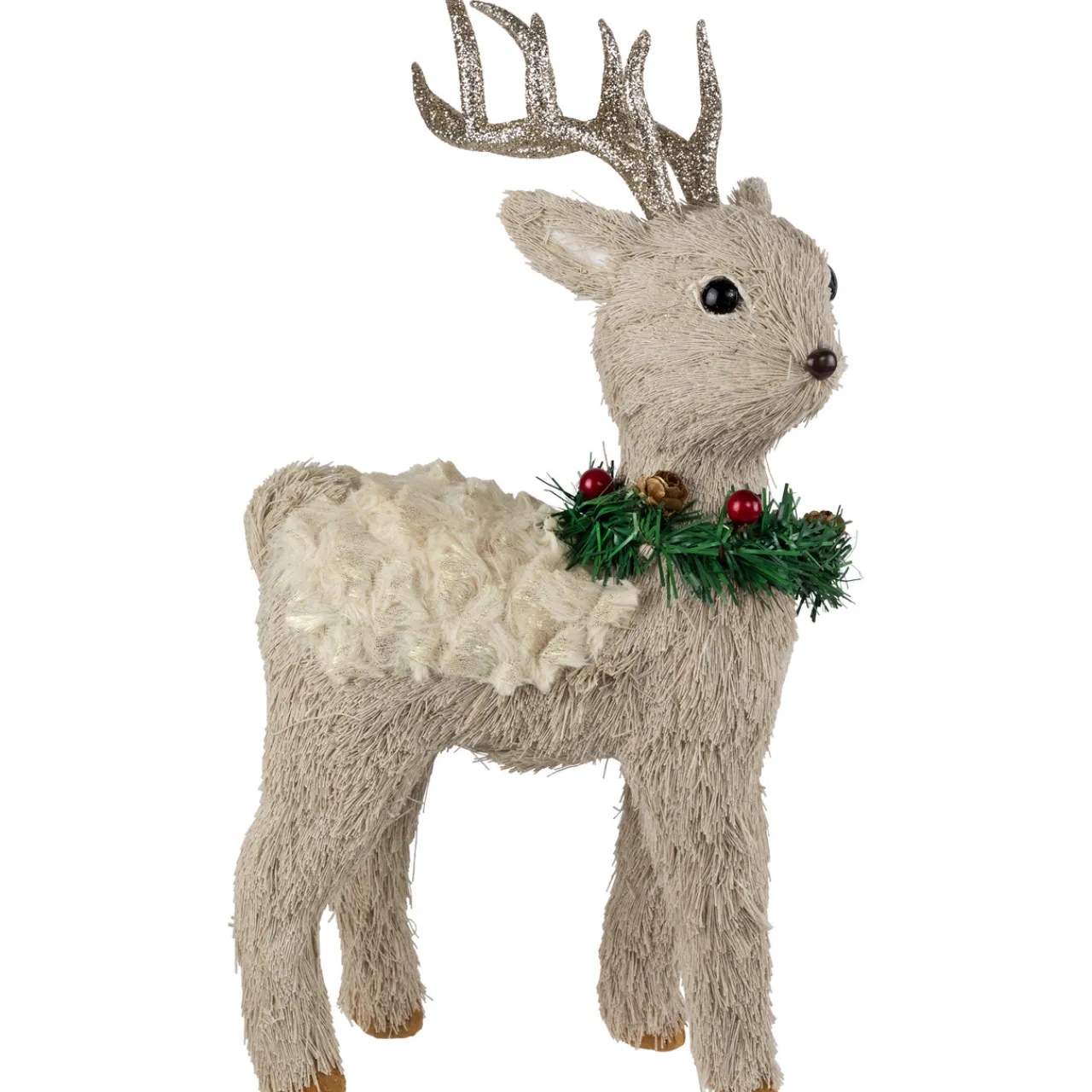 Sale Woodland Reindeer with Wreath Christmas Figure - 13.75" Animals