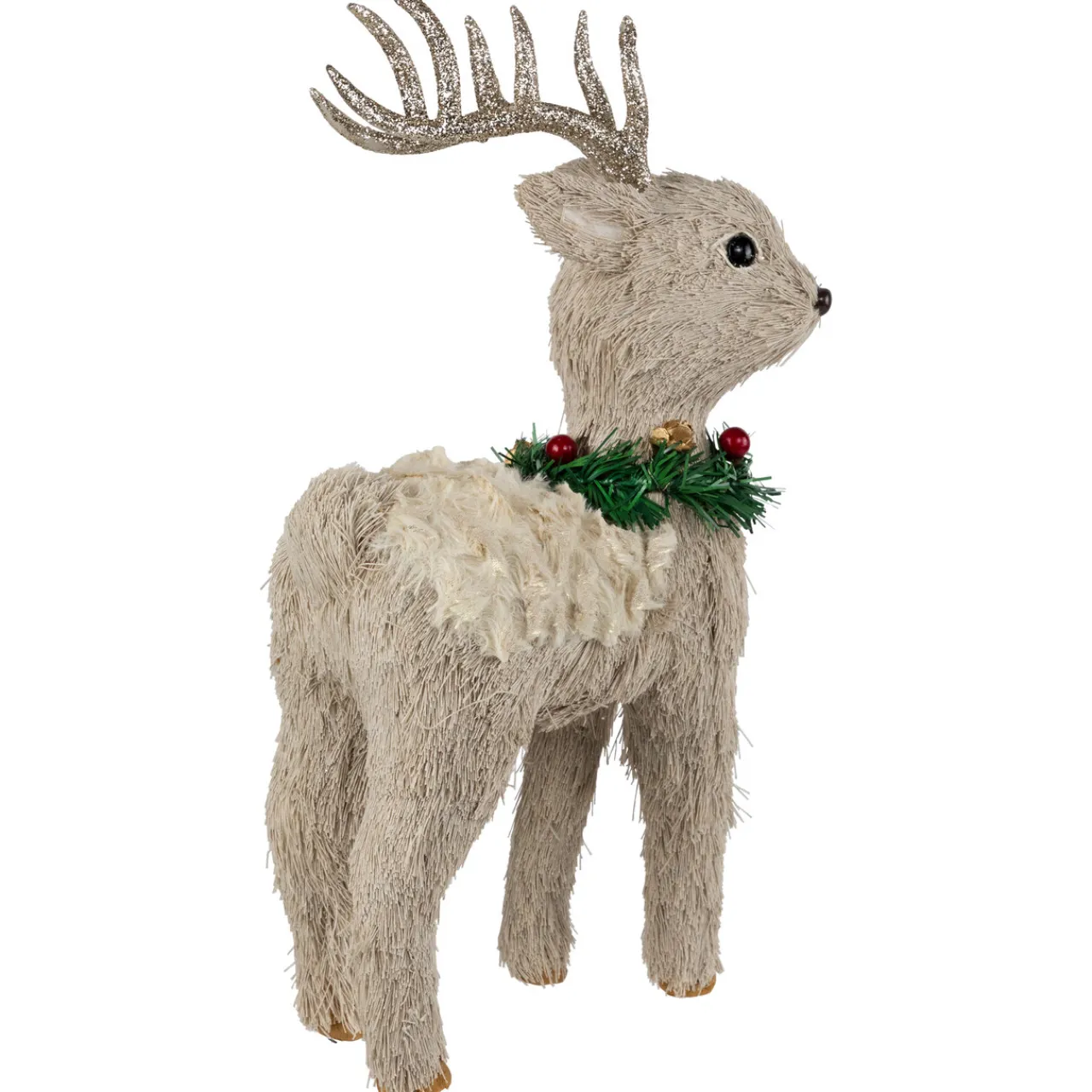 Sale Woodland Reindeer with Wreath Christmas Figure - 13.75" Animals