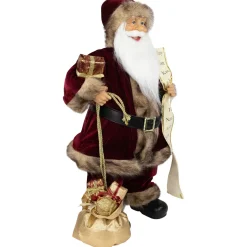 Clearance Woodland Standing Santa Claus Christmas Figure with Name List - 24