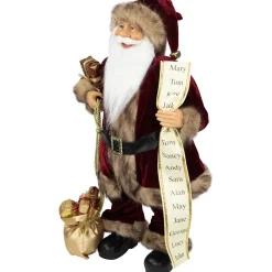 Clearance Woodland Standing Santa Claus Christmas Figure with Name List - 24