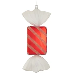 New Wrapped Candy with Striped Glitter Shatterproof Commercial Christmas Ornament - 18" Shatterproof Balls|Ball Ornaments