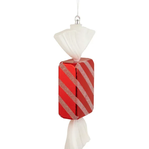 New Wrapped Candy with Striped Glitter Shatterproof Commercial Christmas Ornament - 18" Shatterproof Balls|Ball Ornaments