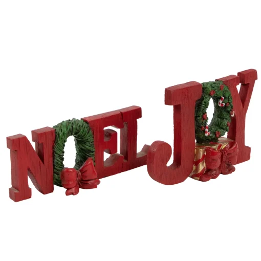 Online Wreath and Bow "Noel" and '"Joy" Christmas Signs - Set of 2 Wall