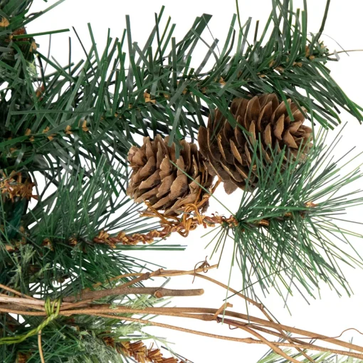 Yorkville Pine, Twig and Pinecone Artificial Christmas Garland - 9' x 12" - Unlit Unlit